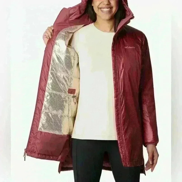 NWT Columbia Women ARCH ROCK DOUBLE WALL ELITE MID JACKET OMNIHEAT Beet 3XL $220 - Picture 4 of 15